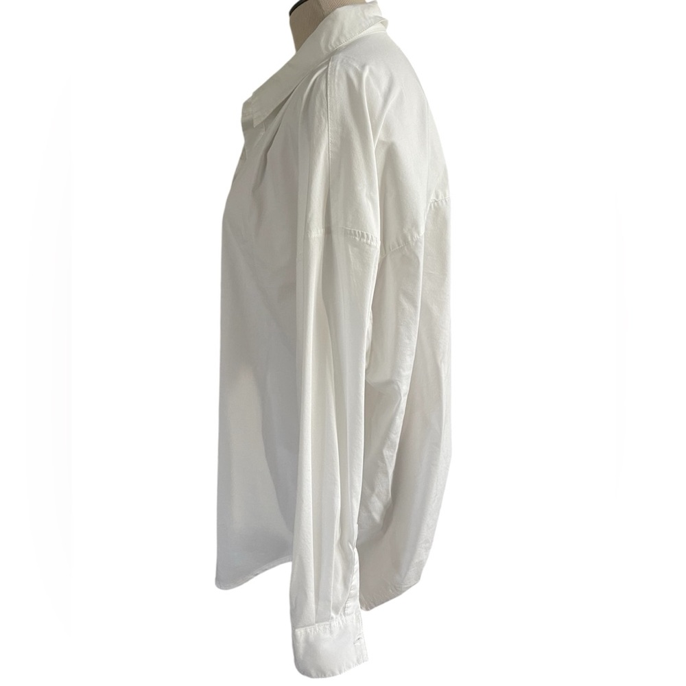 MAGASCHONI White Popover Top Oversized Fit with Collar Size XL - Picture 4 of 12
